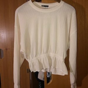 Zara off white flowy top